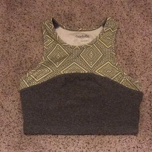High-Neck Cropped Sports Bra